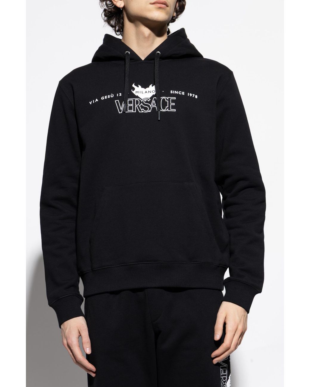 Versace Black Sweatpants With Logo for men