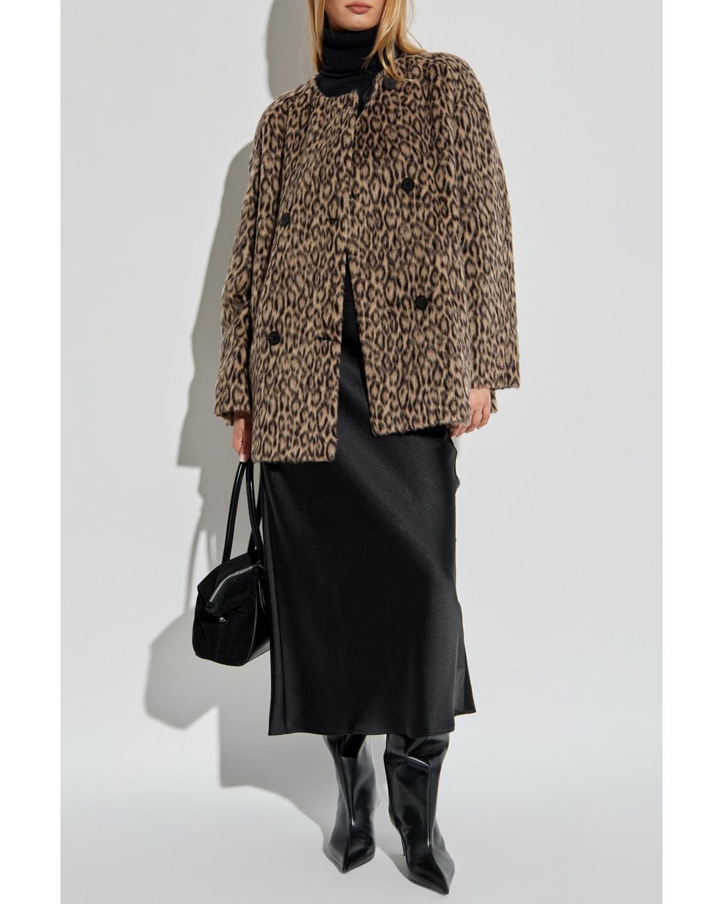 Emporio Armani Brown Short Coat With Animal Motif