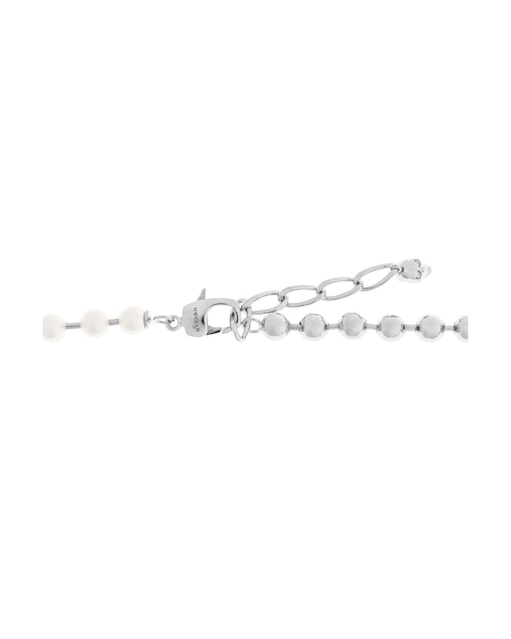 McQueen White Brass Necklace for men