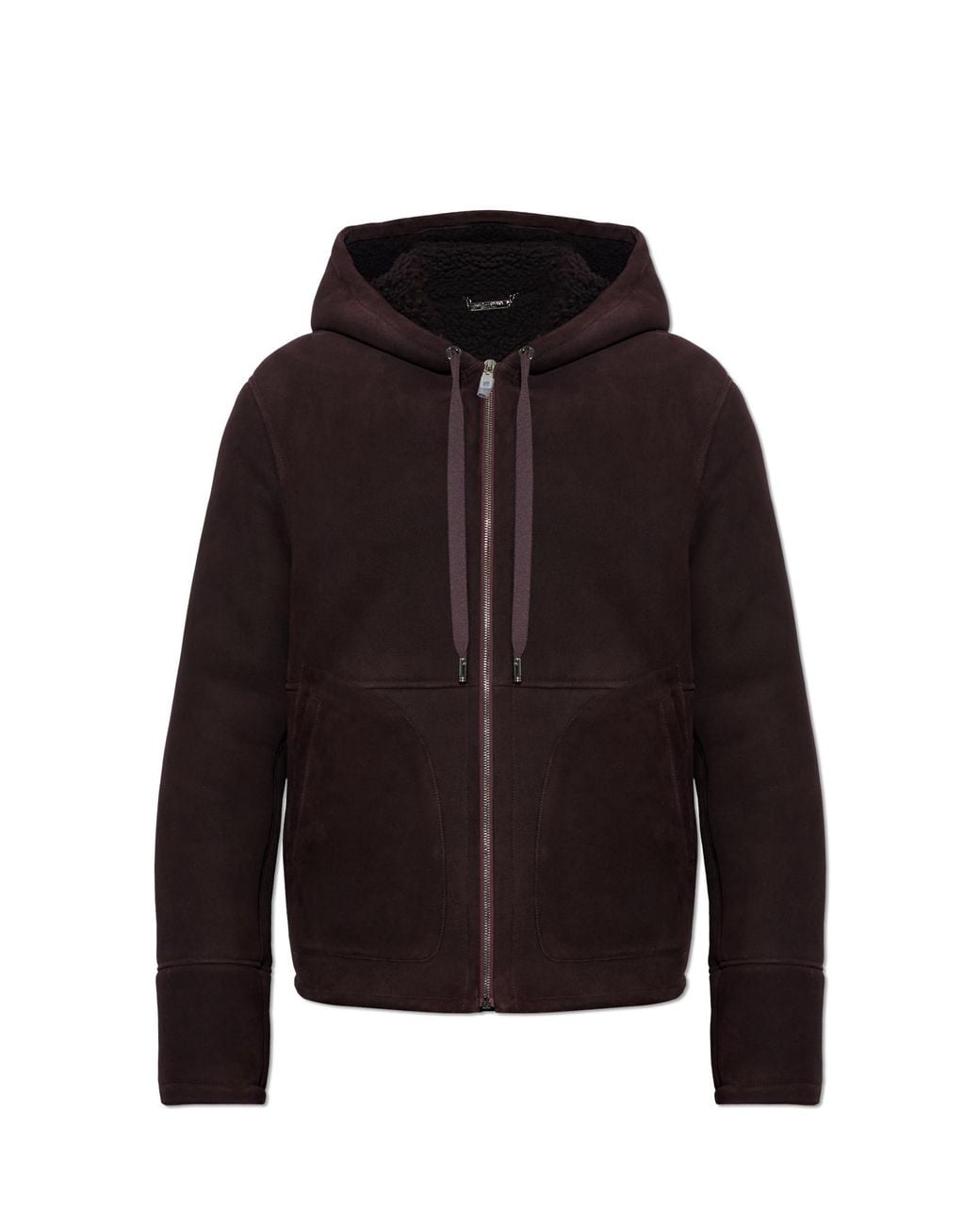 Dolce & Gabbana Brown Suede Jacket With Hood for men