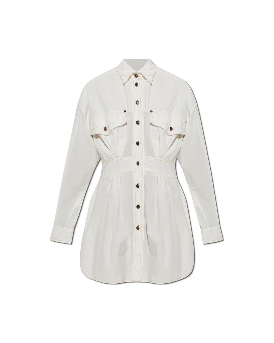 Versace White Dress With Contrasting Stitching