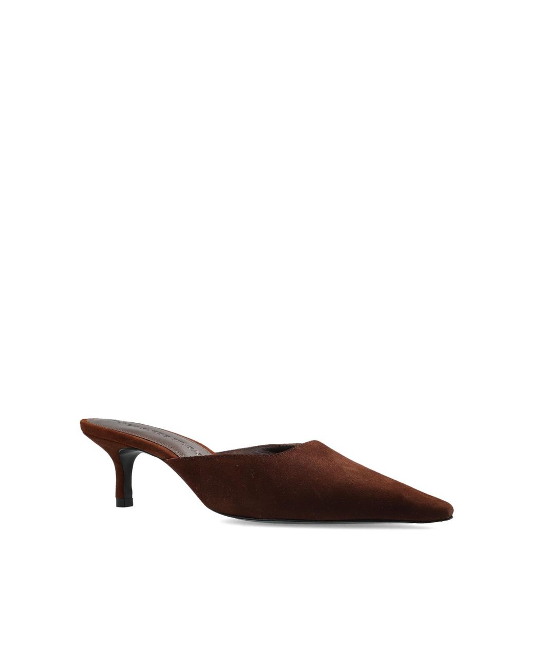 Black Suede Studio Brown Suede Heeled Mules 'Riley 50'