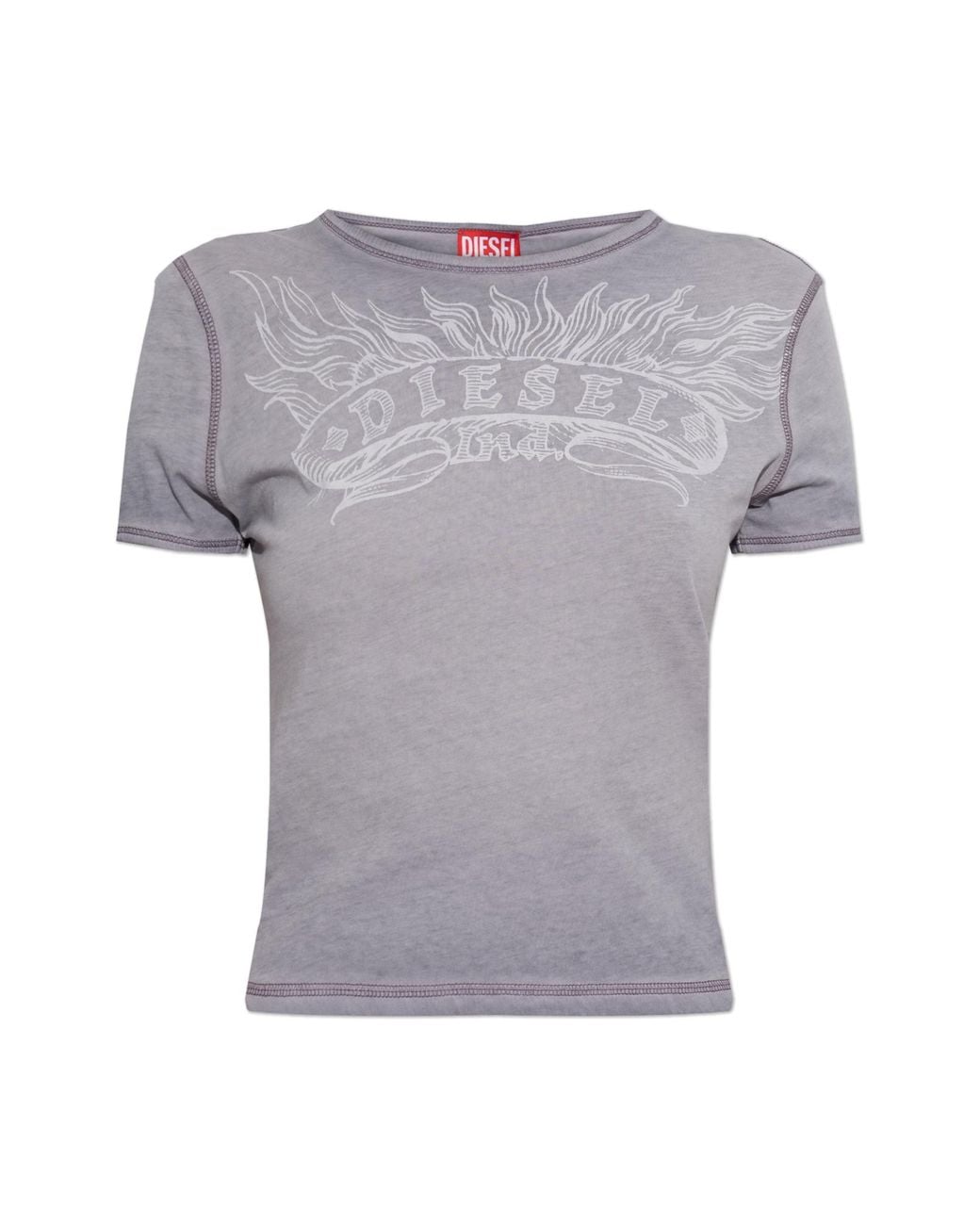 DIESEL Gray T-Shirt 'T-Uncuties-Long-Aa2'