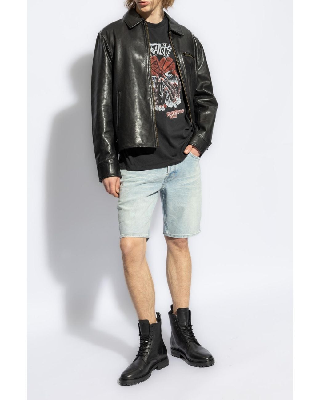 AllSaints Black Leather Jacket 'Miller' for men