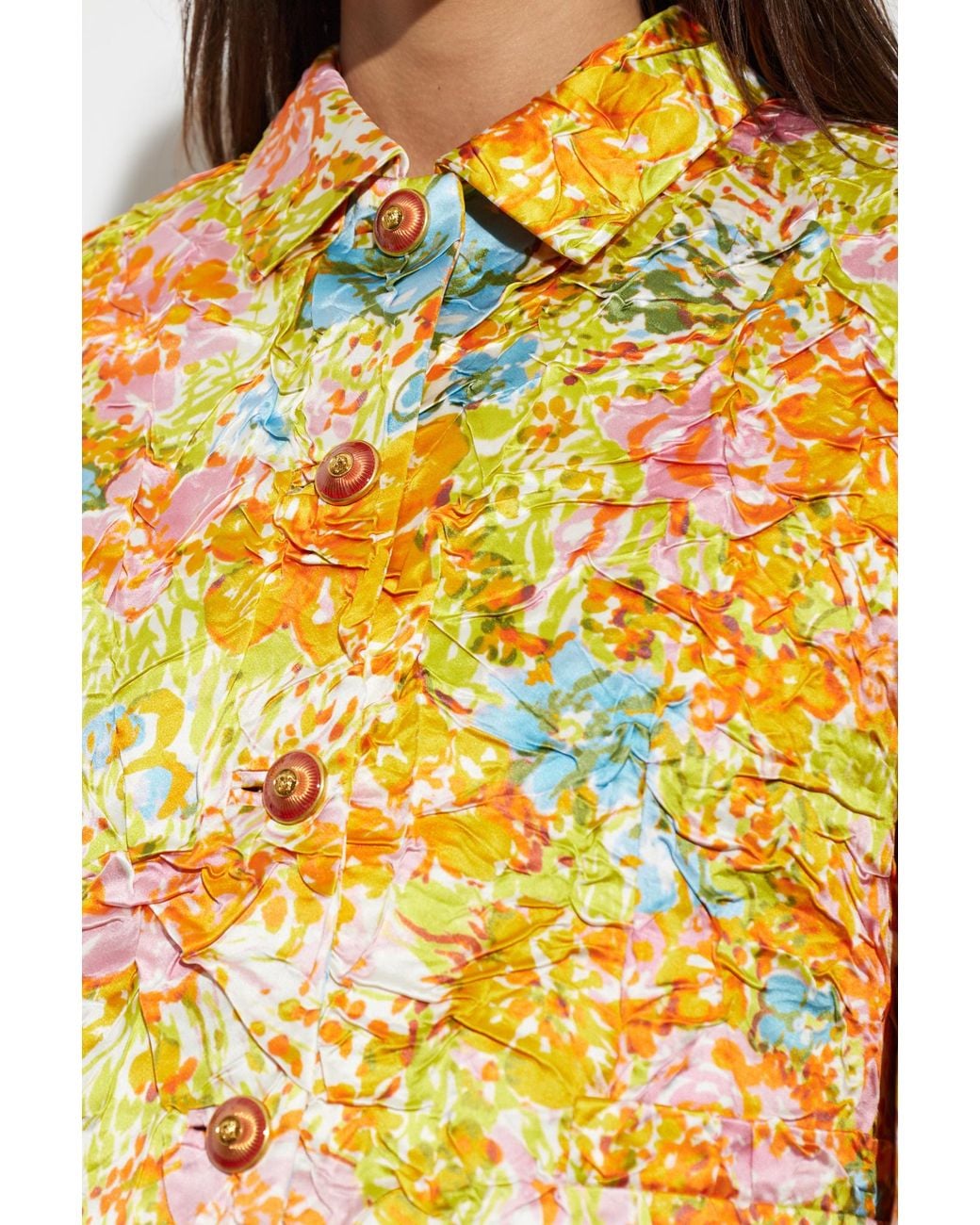 Versace Yellow Short Crinkled Jacket