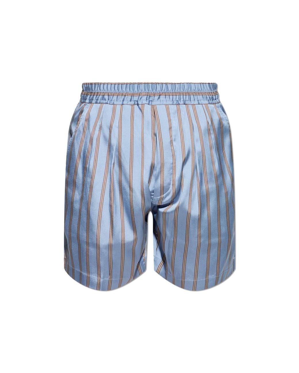 Tom Ford Blue Silk Shorts With Striped Pattern for men