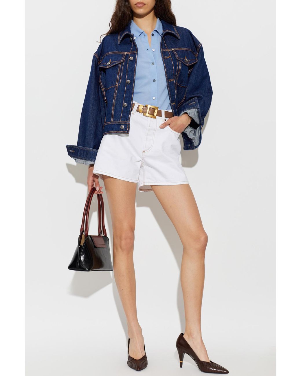 Versace White Denim Shorts