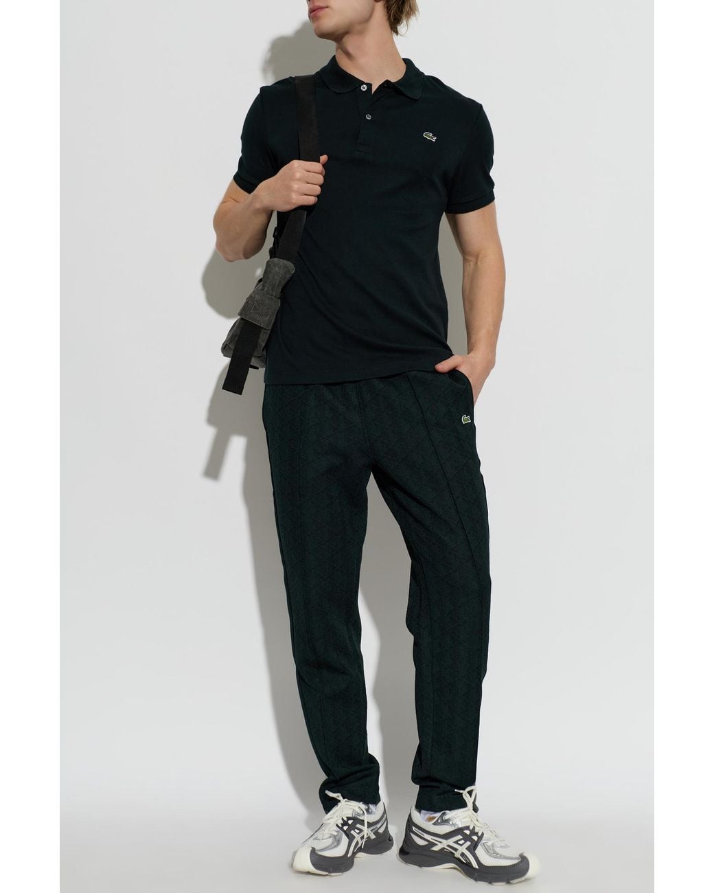 Lacoste Black Polo Shirt With Logo Patch for men