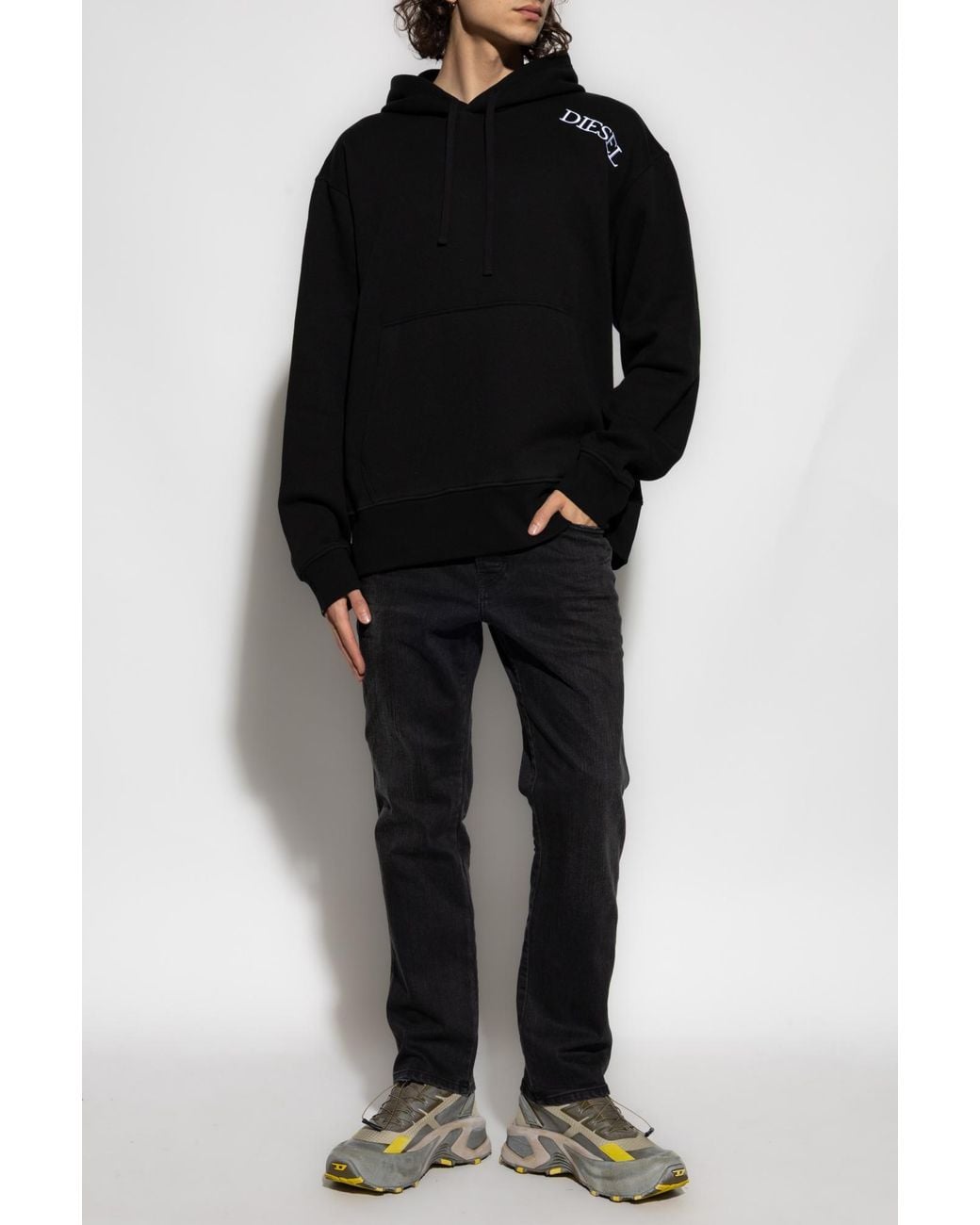 DIESEL Black Hoodie 'S-Macs-Hood-T2' for men