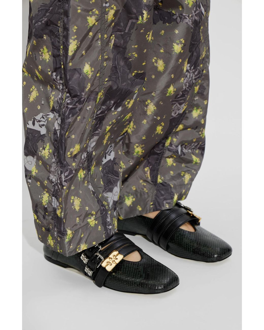 Ganni Black Ballet Flats With Straps