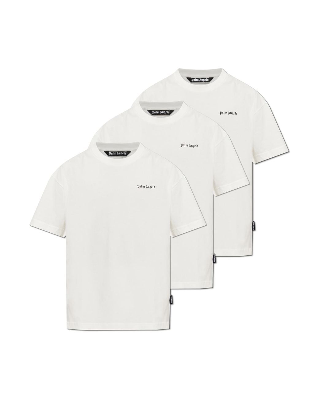Palm Angels White Three-Pack Of T-Shirts With Logo for men
