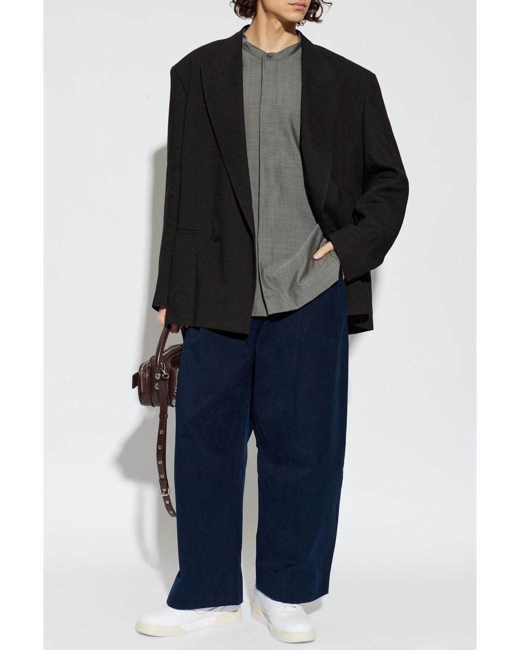 Studio Nicholson Gray Wool Shirt 'Karst' for men