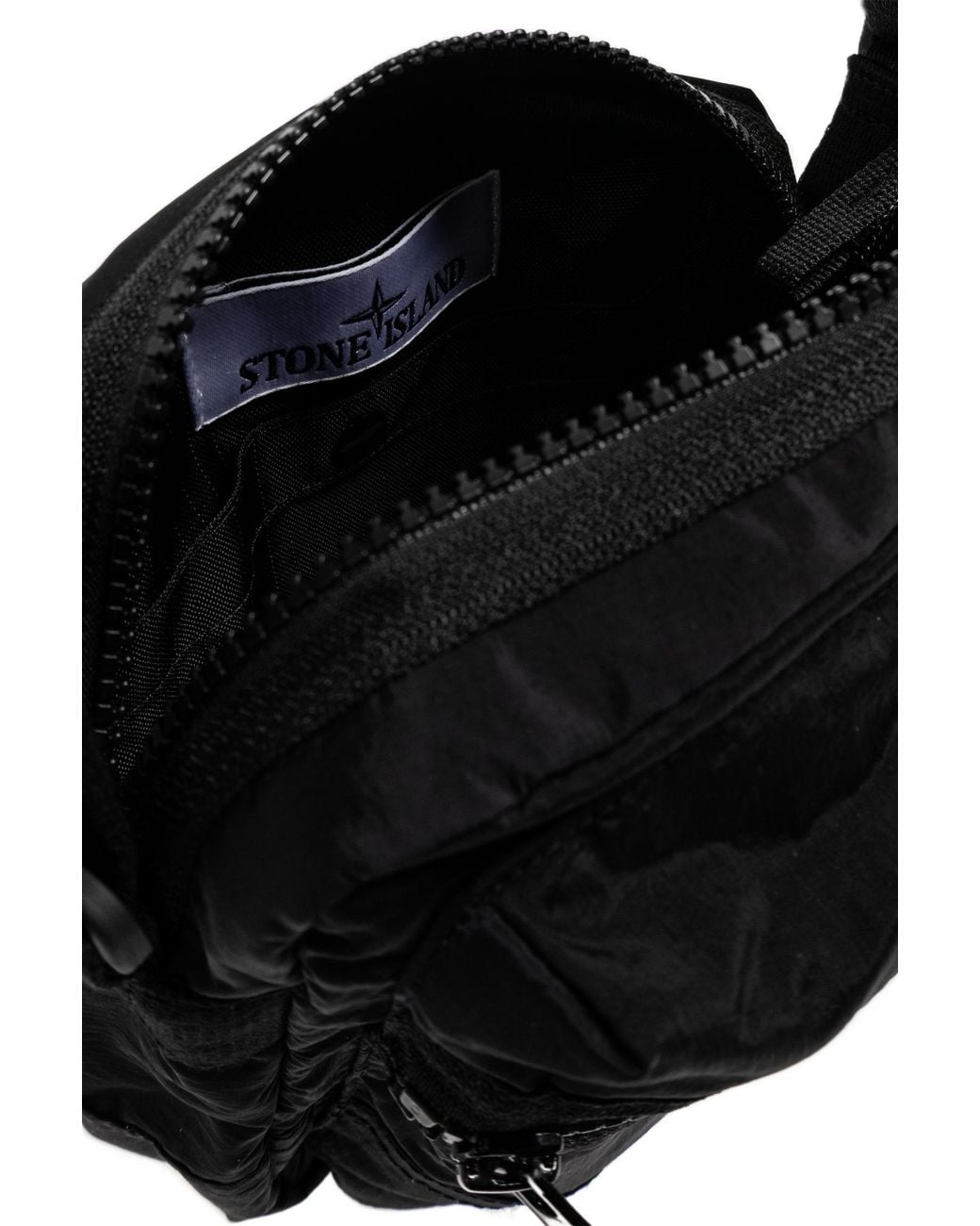 Stone Island Black Bag With Logo Patch for men