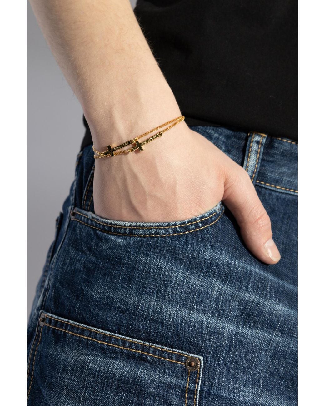 DSquared² Metallic Brass Bracelet for men