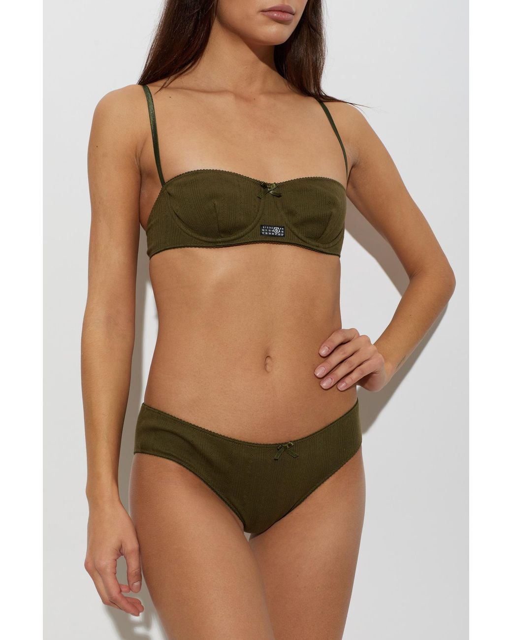 MM6 by Maison Margiela Brown Logo Briefs
