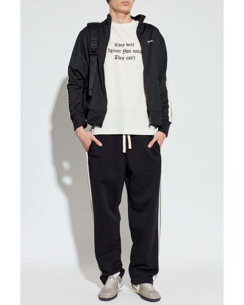 Palm Angels Black Sweatshirt With Logo for men