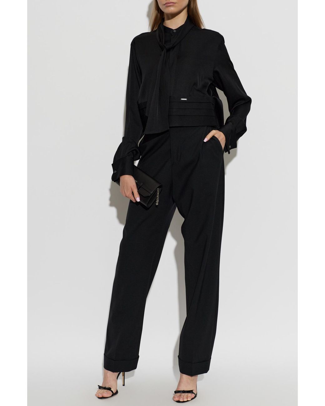 DSquared² Black Creased Trousers