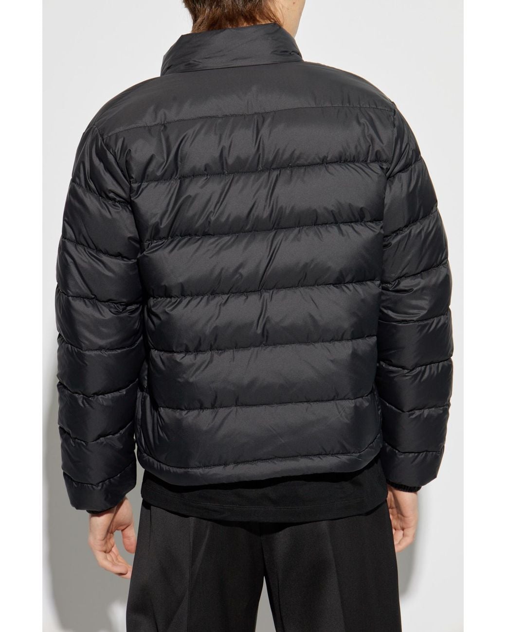 Versace Black Puffer Jacket With Stand-Up Collar for men
