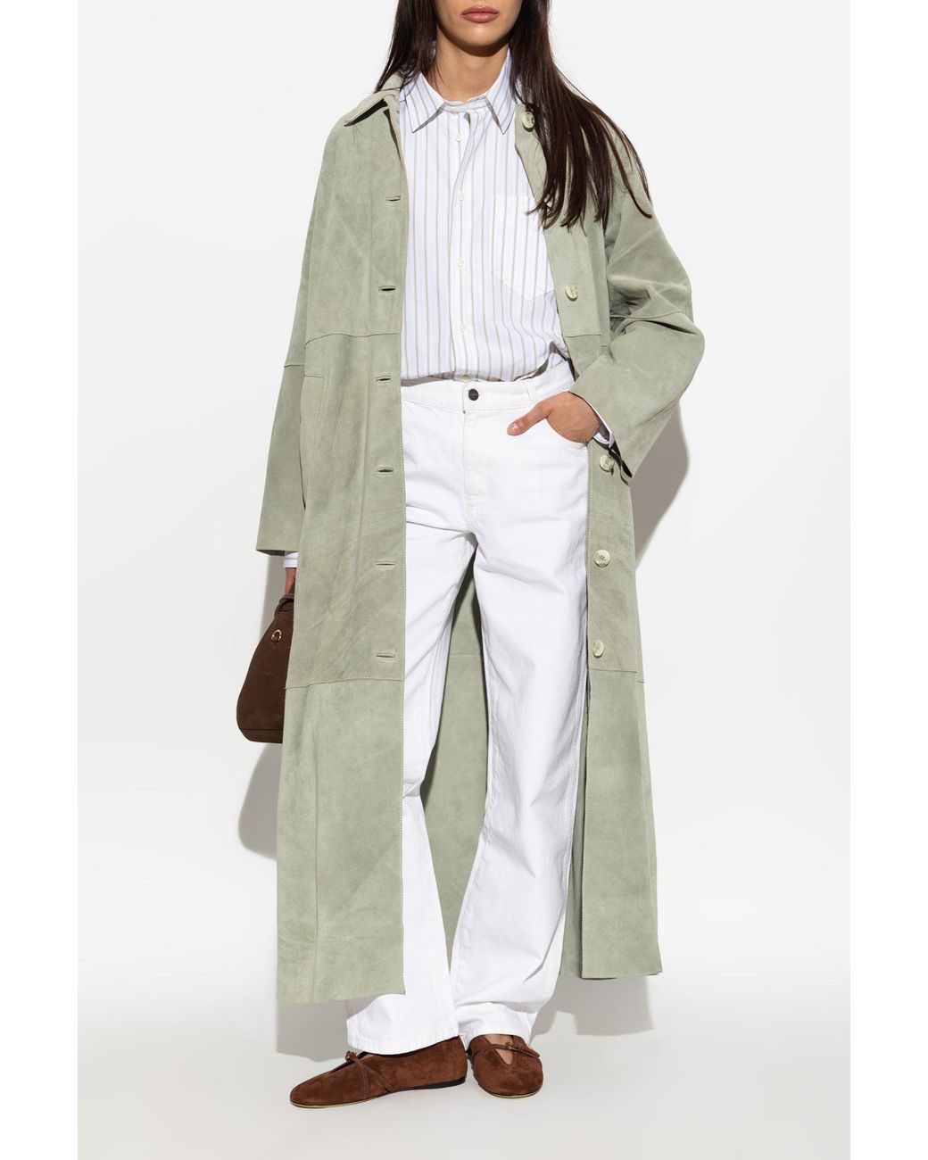 AMI White Shirt With A Stripe Pattern