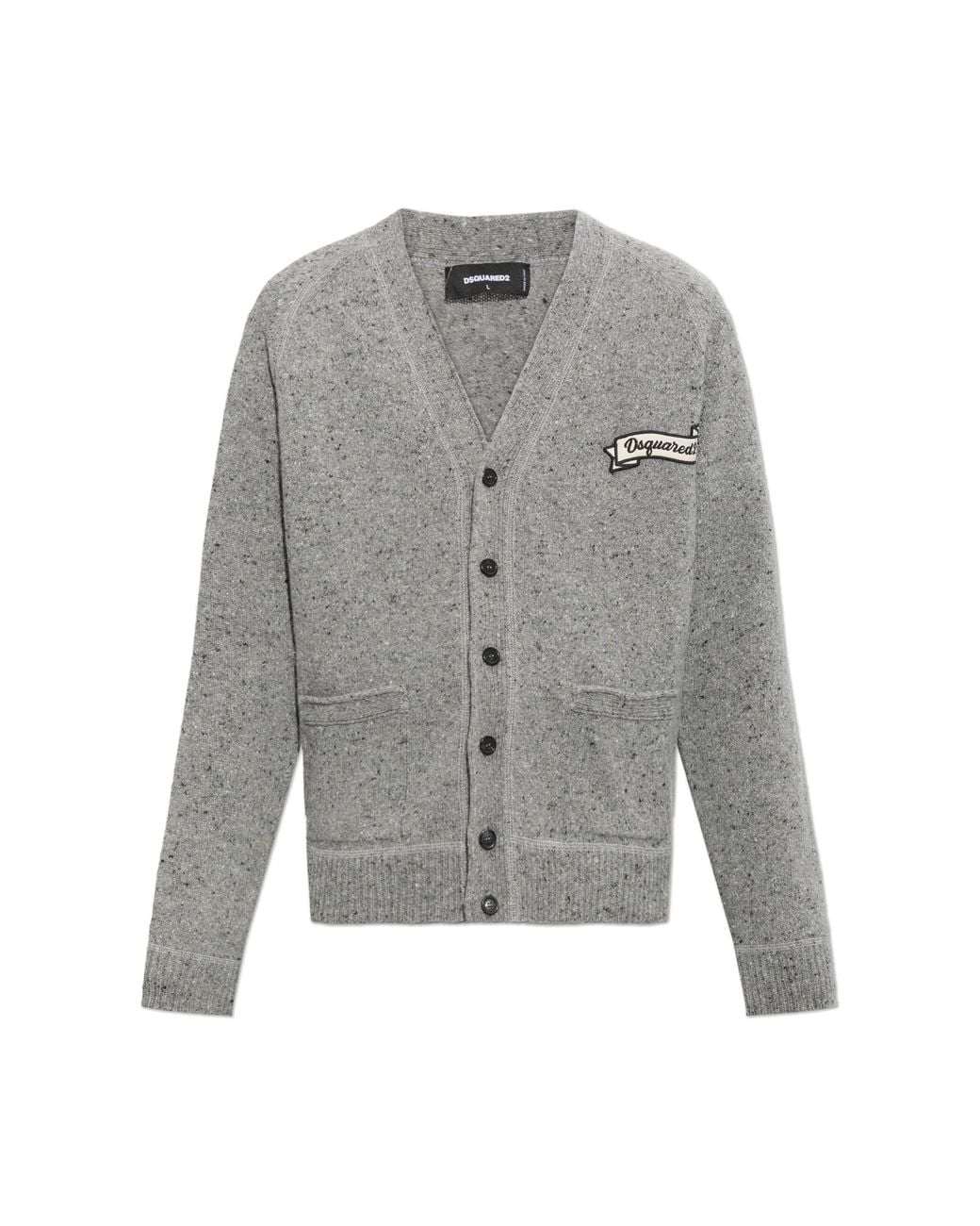 DSquared² Gray Wool Cardigan for men