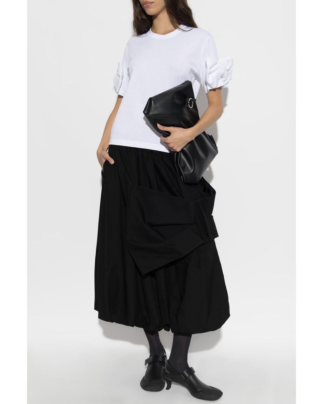 Comme des Garçons White T-Shirt With Decorative Appliqués