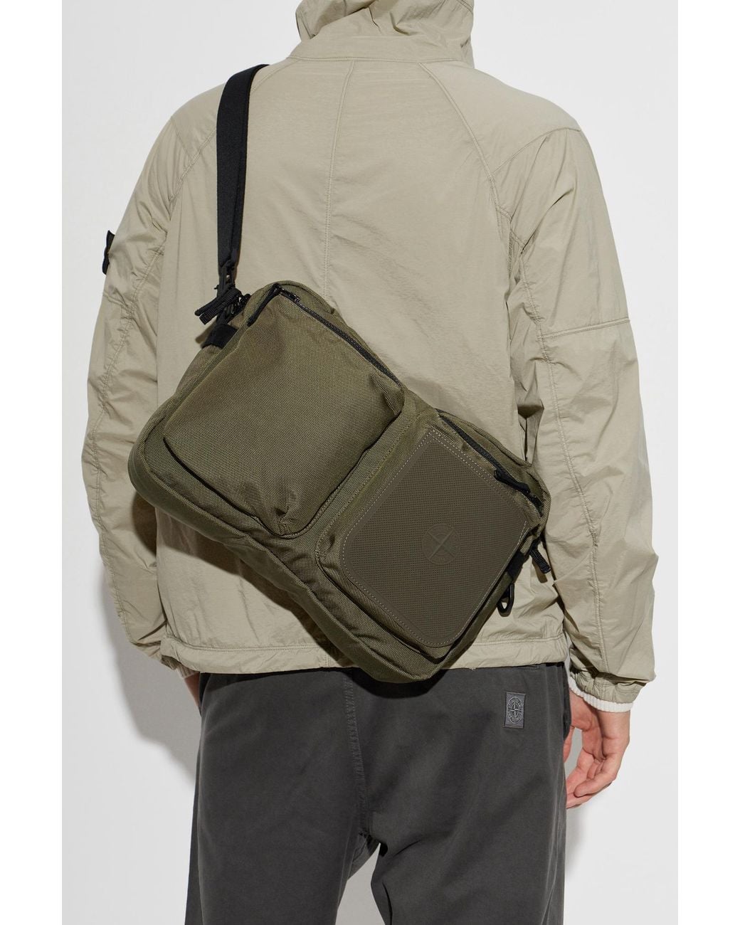 Stone Island Black Bag With Logo for men