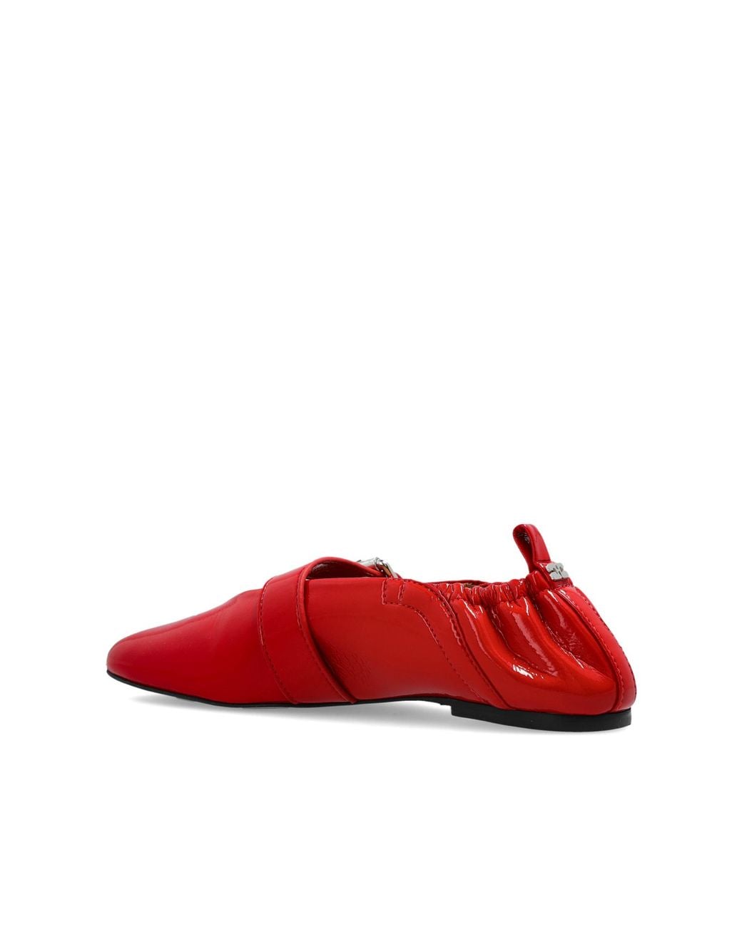 GANNI バックル　フラットパンプス　赤 Ganni Ballet Flats Made Of Eco-Leather in Red | Lyst