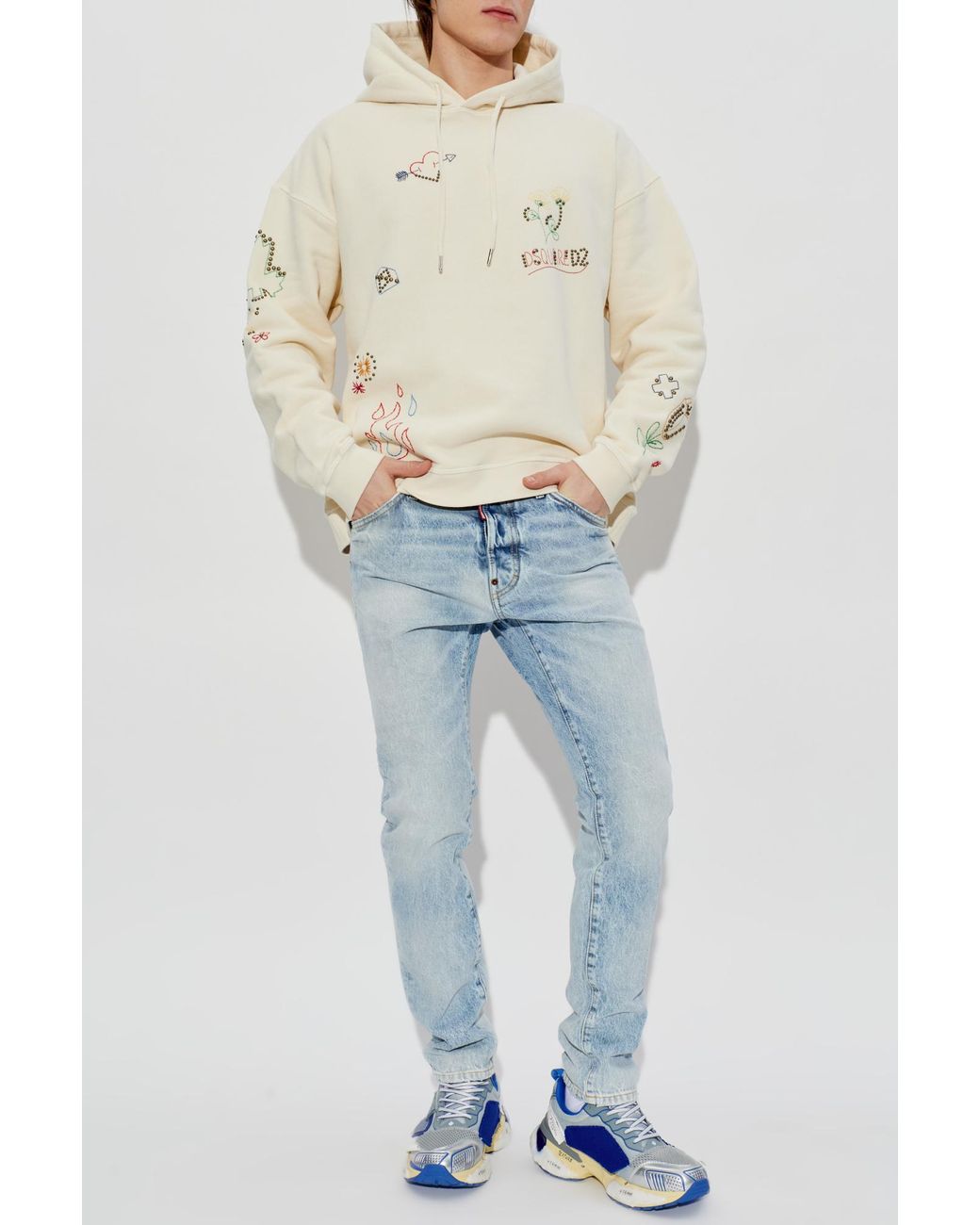 DSquared² White Sweatshirt With Logo for men