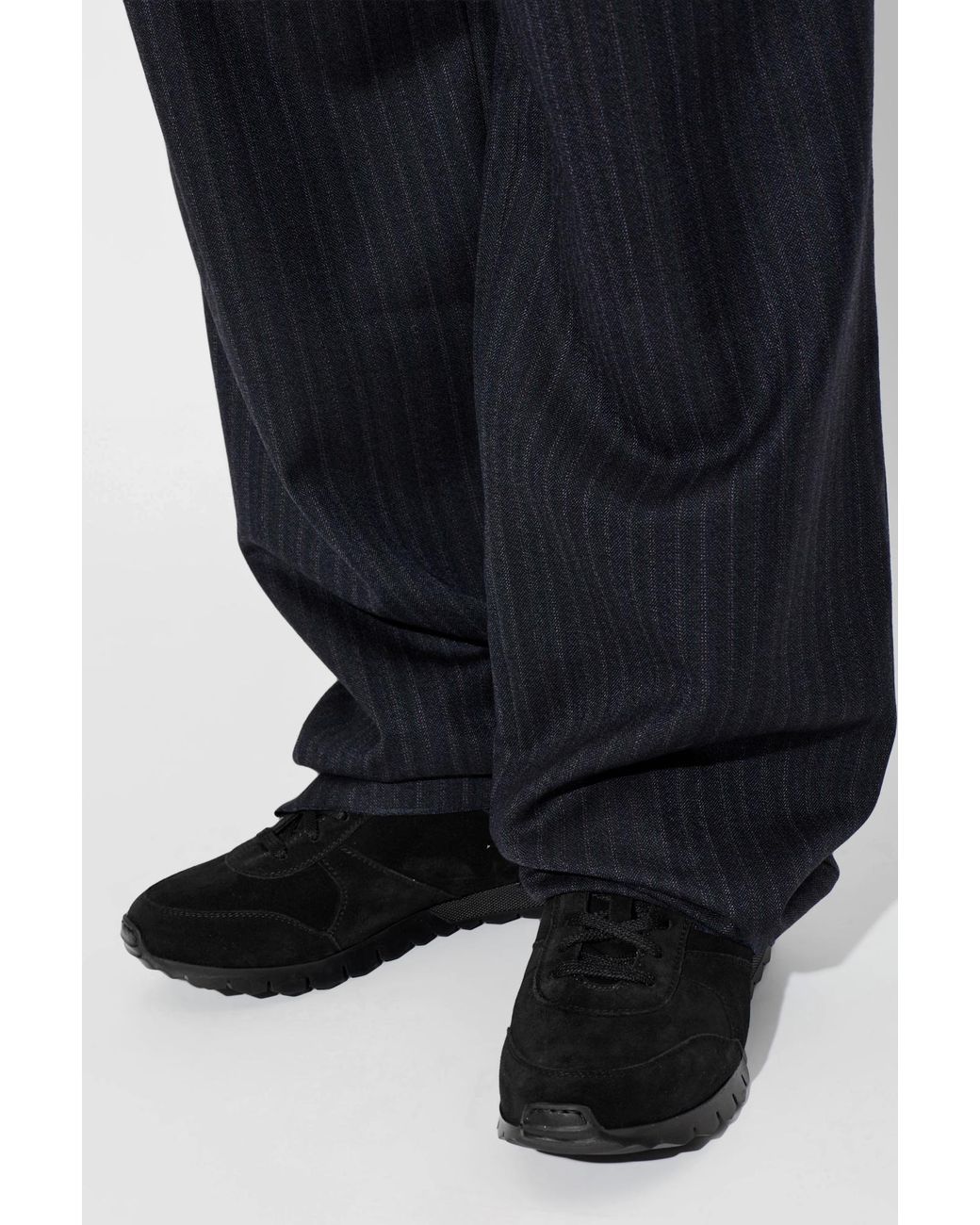 Kiton Black Suede Sports Shoes for men