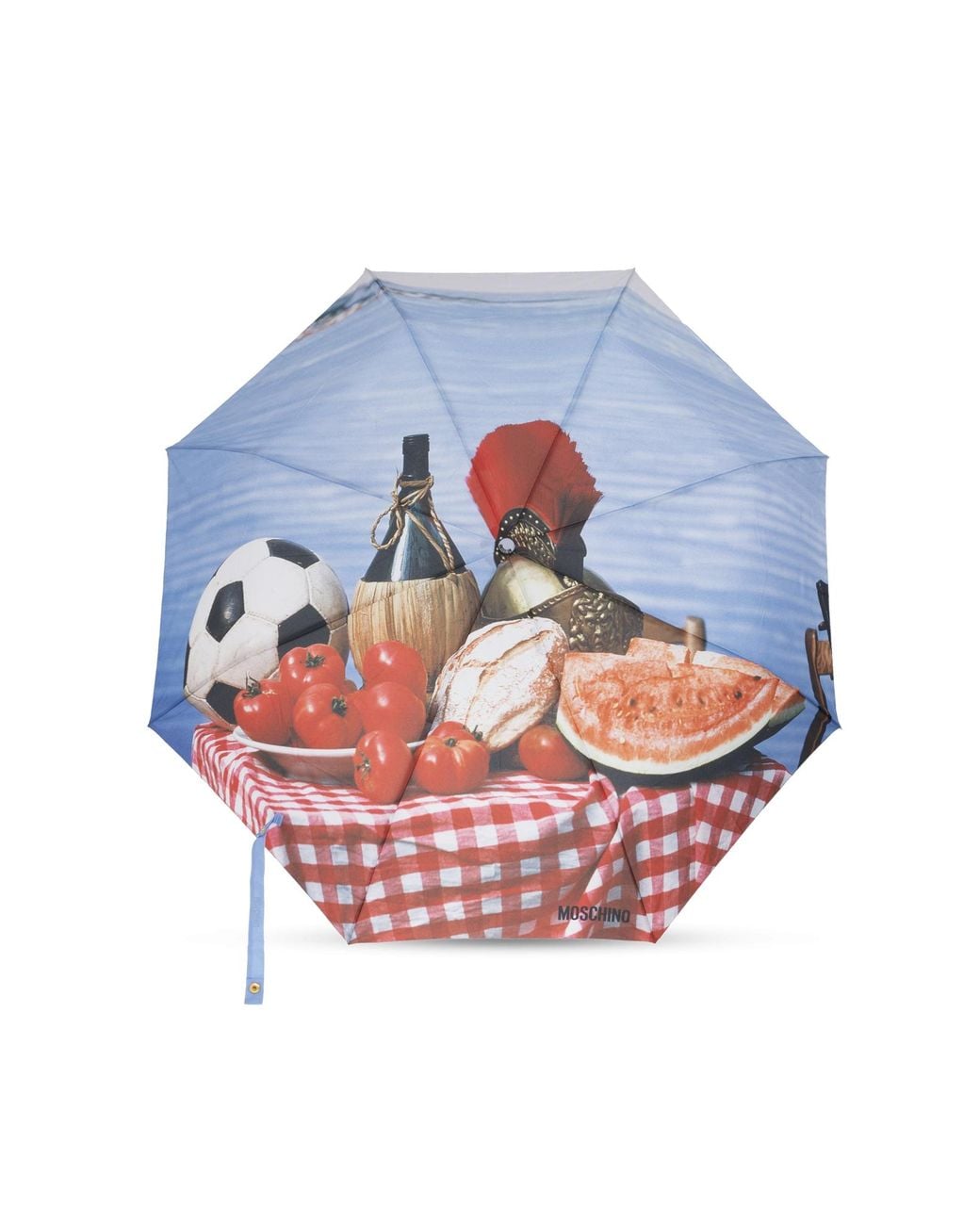 Moschino White Folding Umbrella With Logo