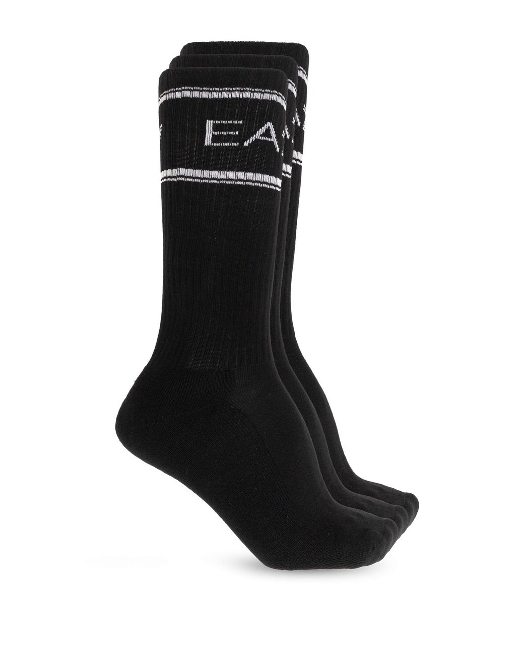 EA7 Black Three-Pack Of Socks for men