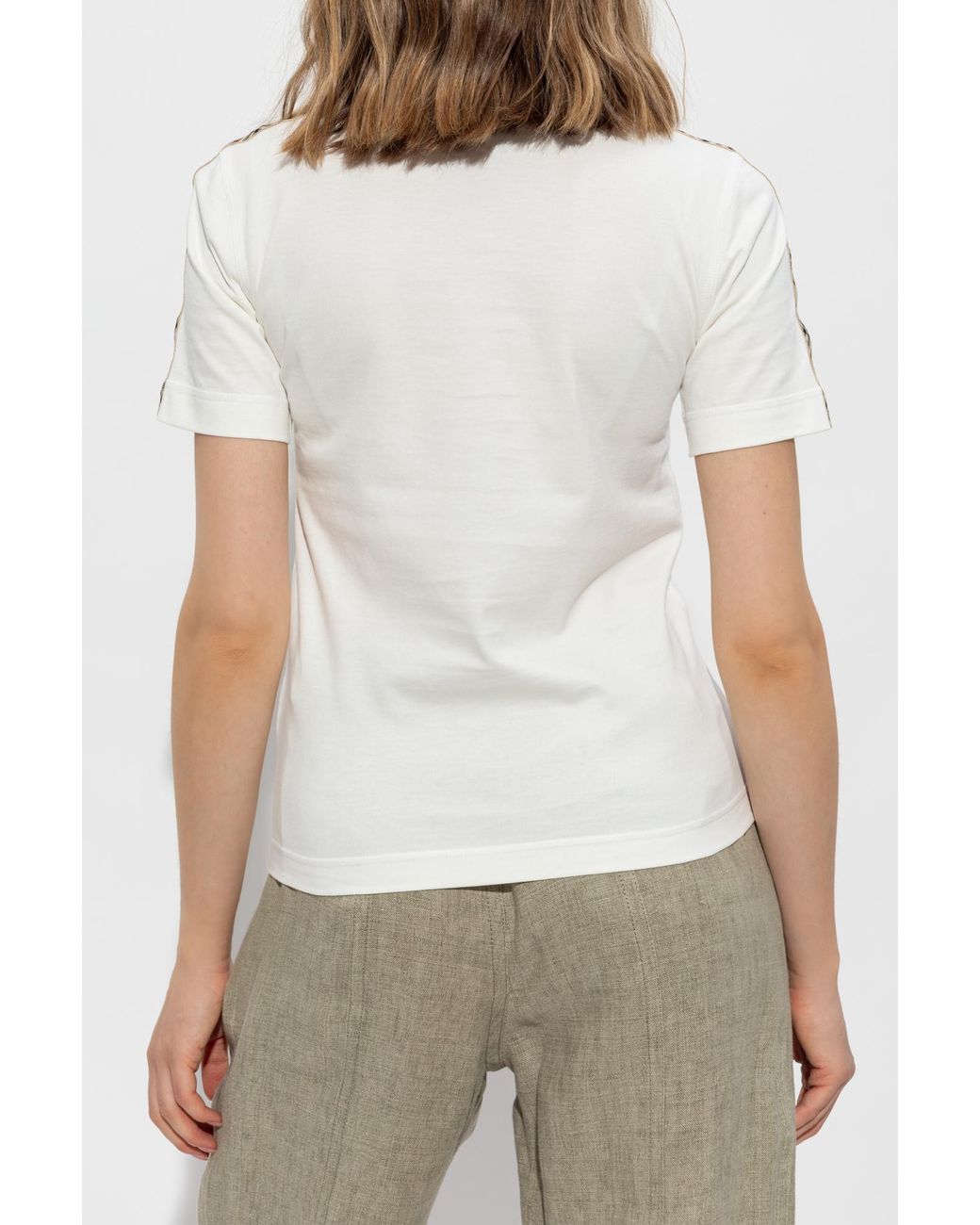 Burberry White T-Shirt With Embroidered Logo