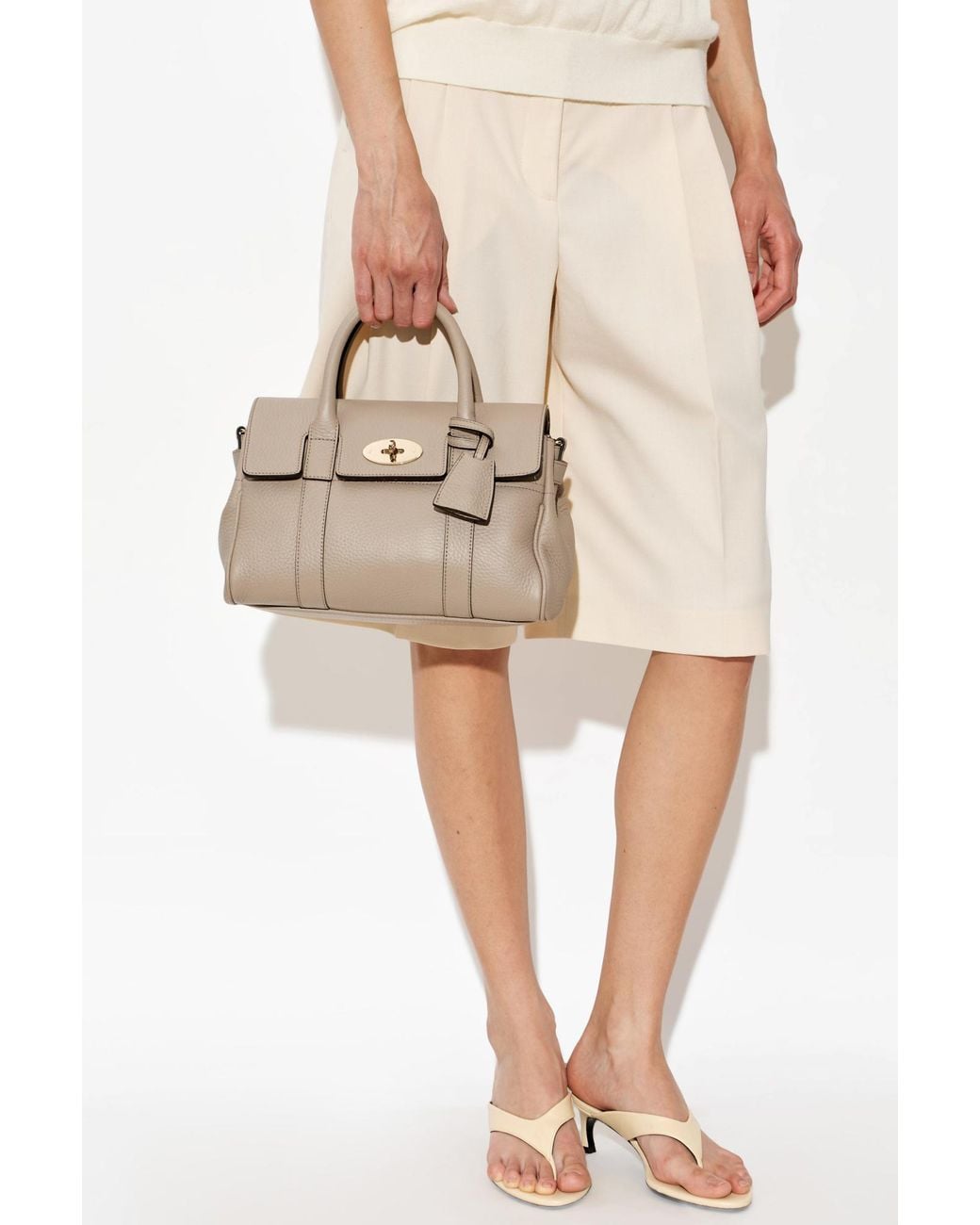 Mulberry Gray "Bayswater Satchel" Bag