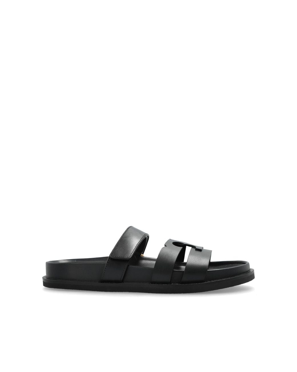 Tory Burch Black Leather Slides Ines