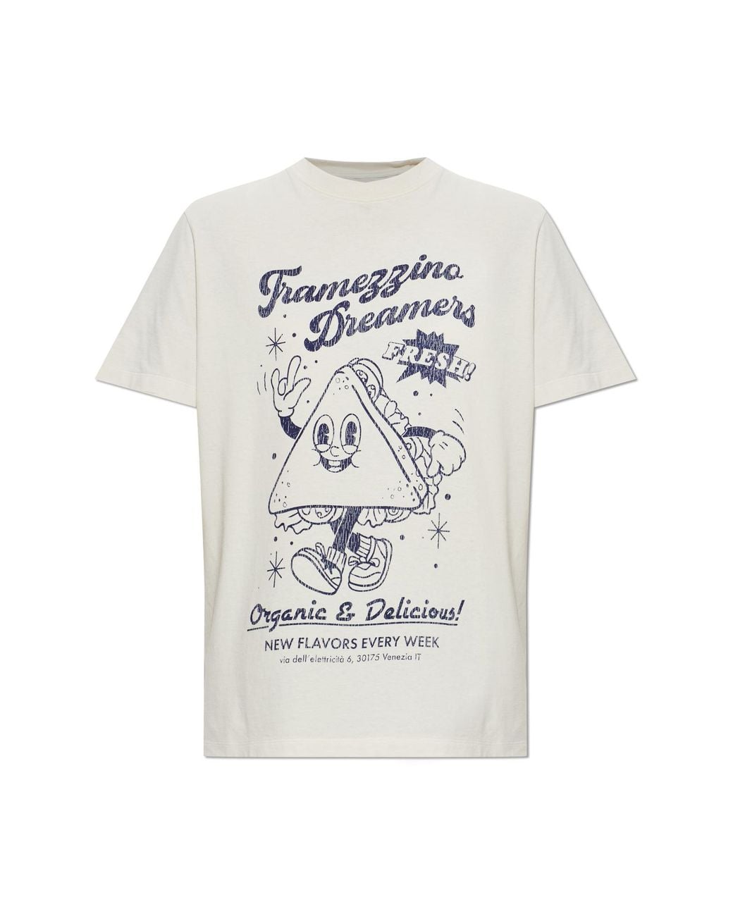 Golden Goose Deluxe Brand Gray T-Shirt With Print