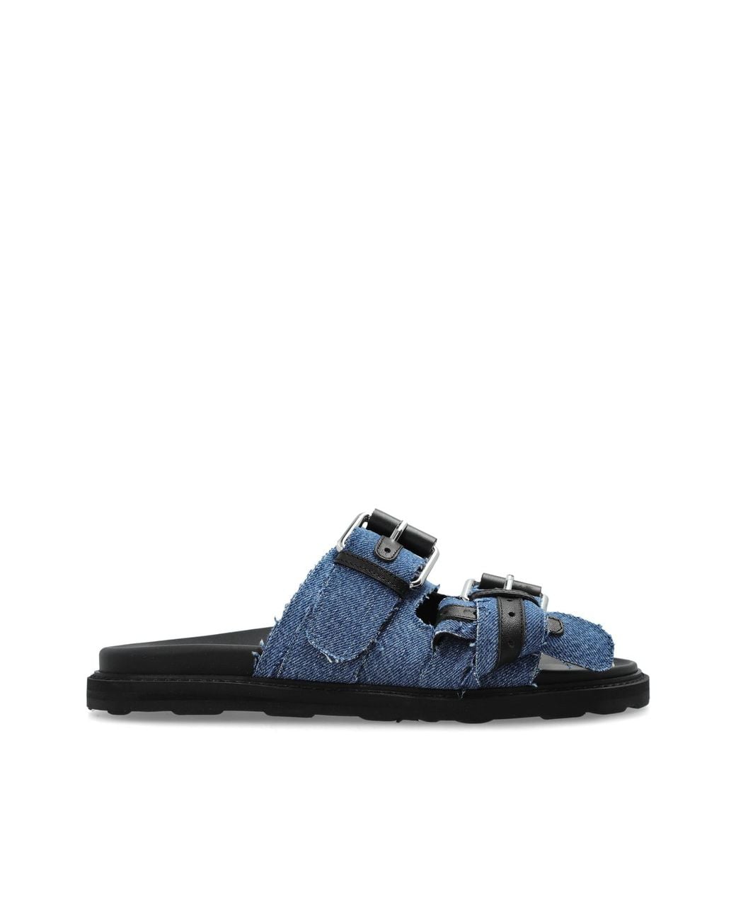 Moschino Blue Denim Slides With A 'Vintage' Effect