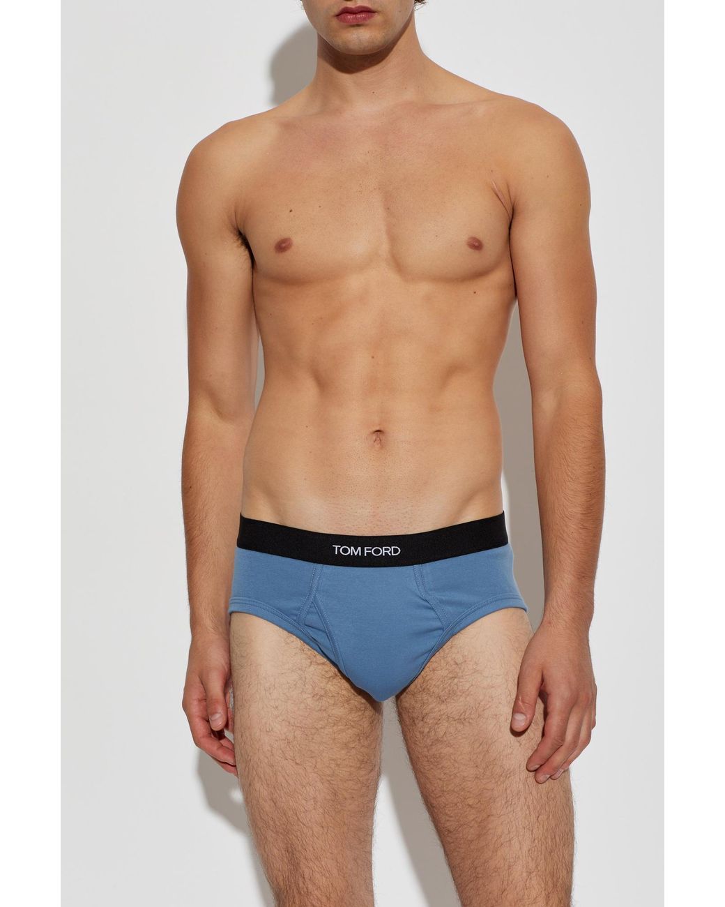 Tom Ford Blue Briefs With Logo for men