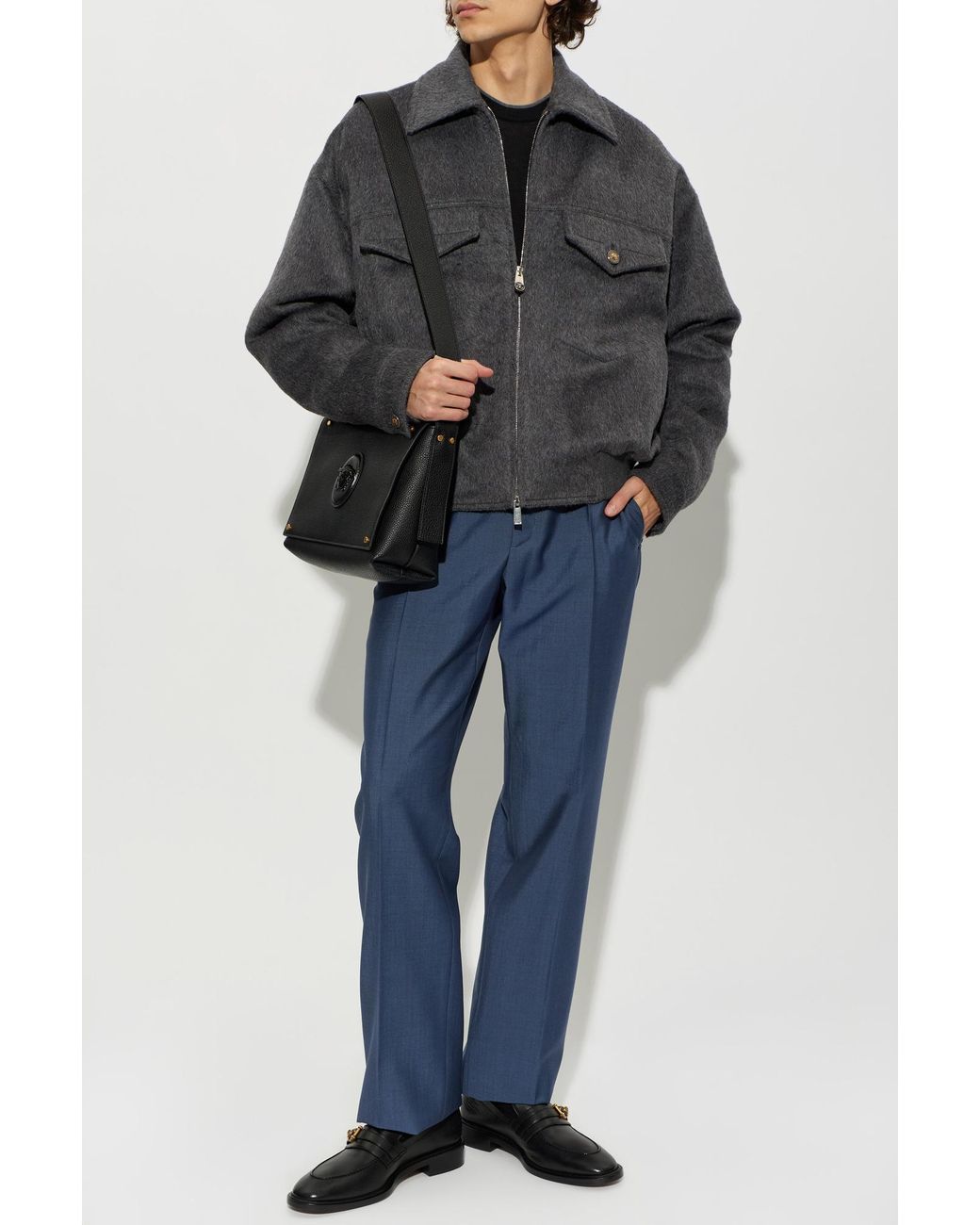 Versace Black Wool Jacket for men