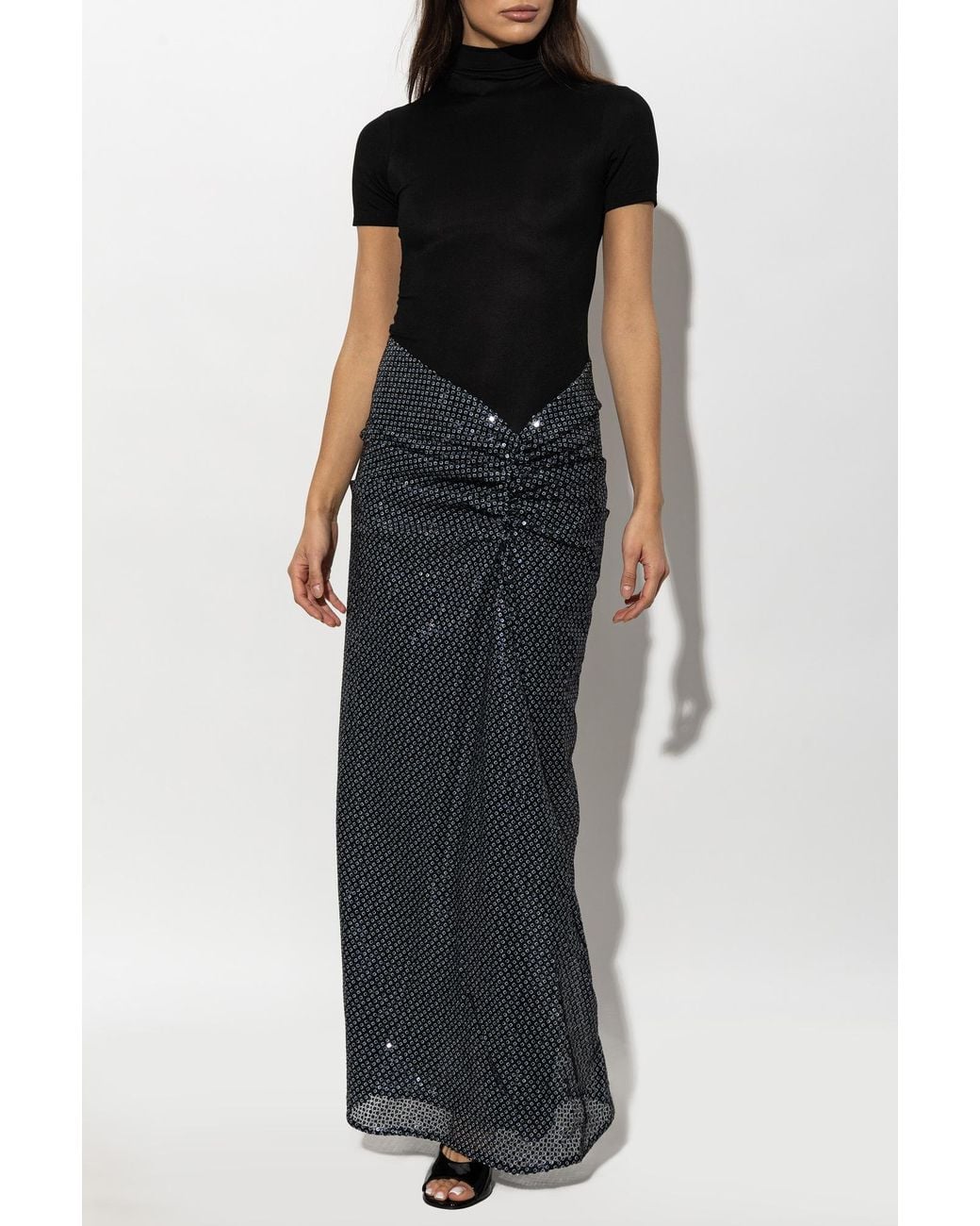 Christopher Esber Black Dress With A Sequin Hem