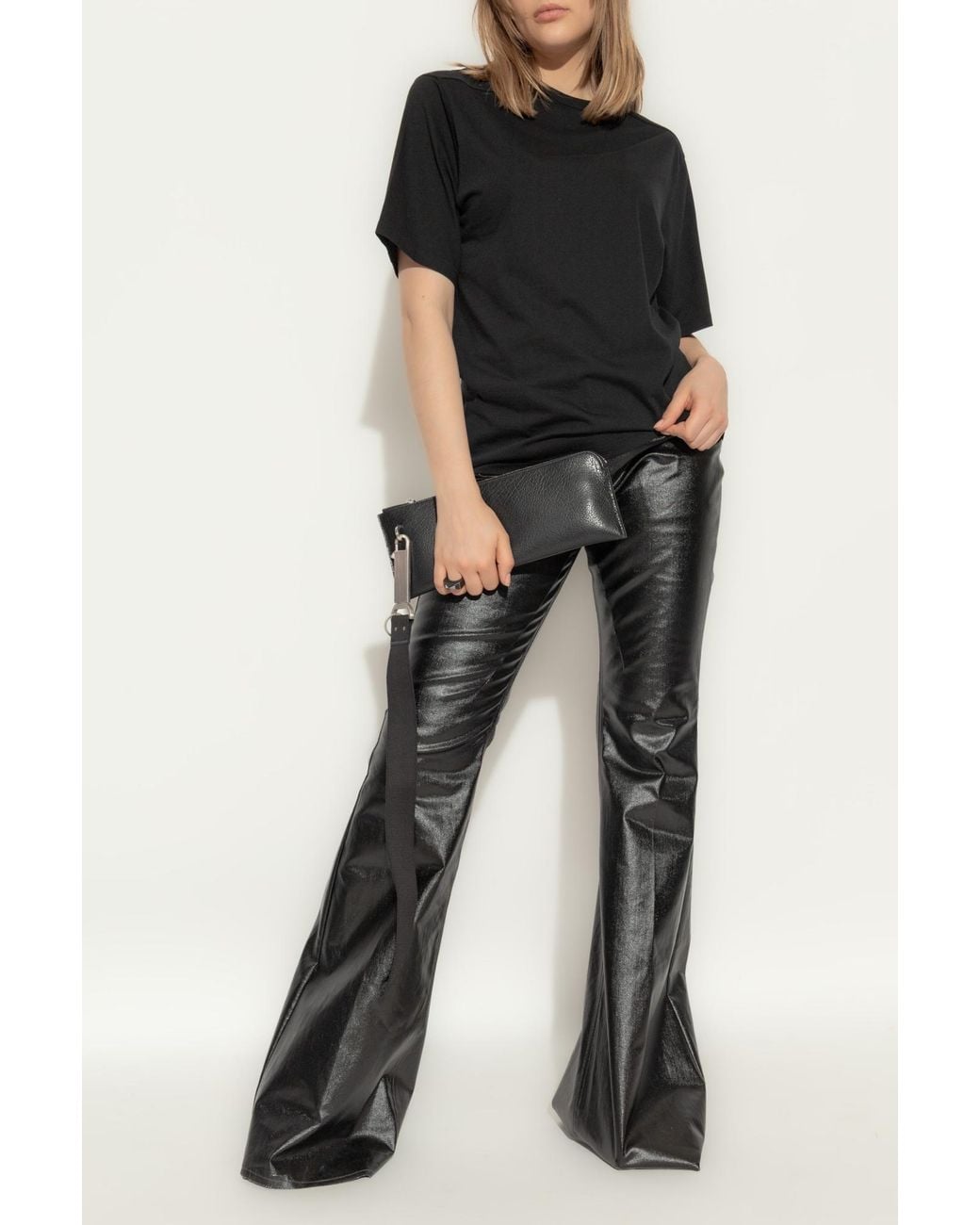Rick Owens Black Cotton T-Shirt With A Crew Neck