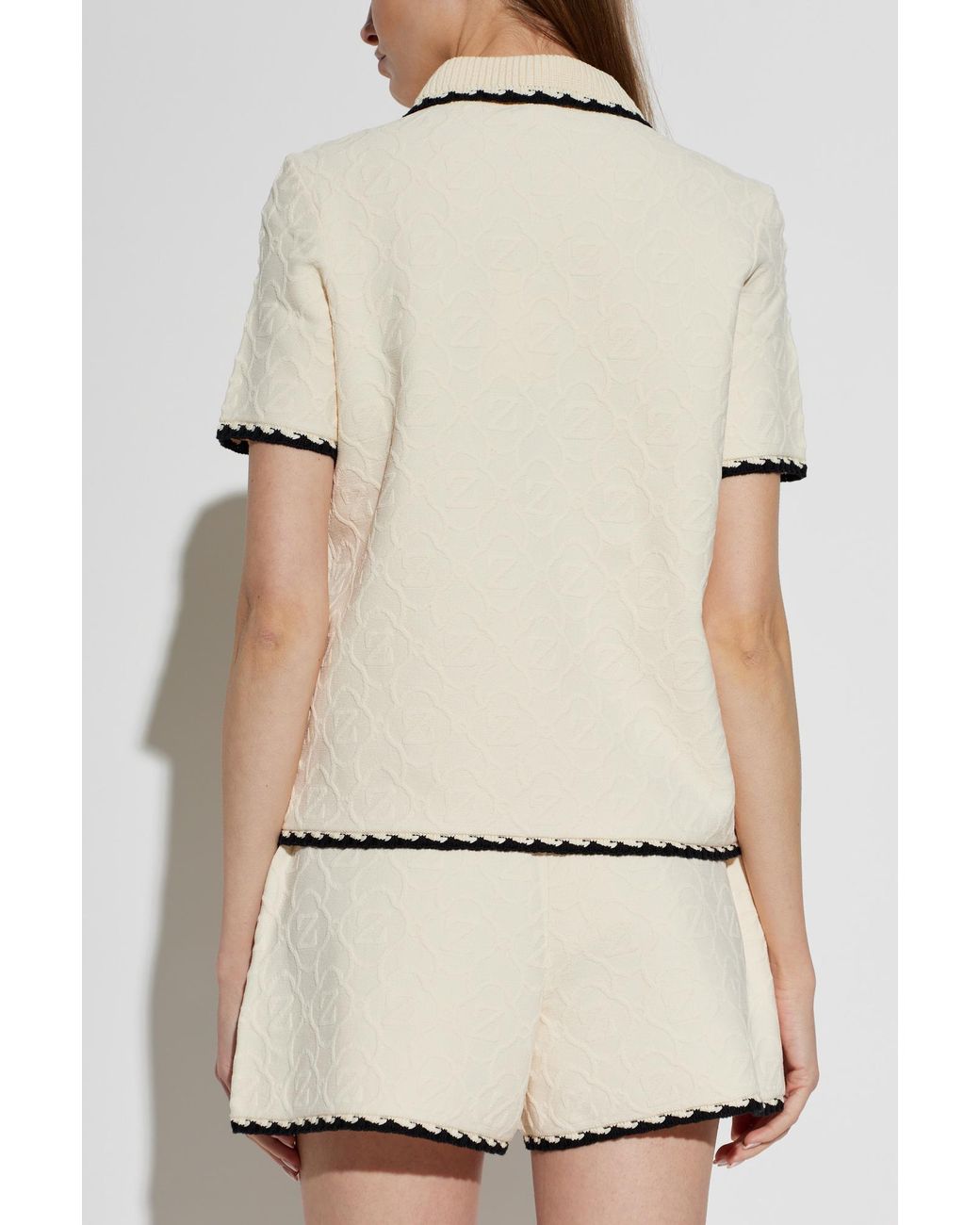 Zimmermann Natural Patterned Polo Shirt