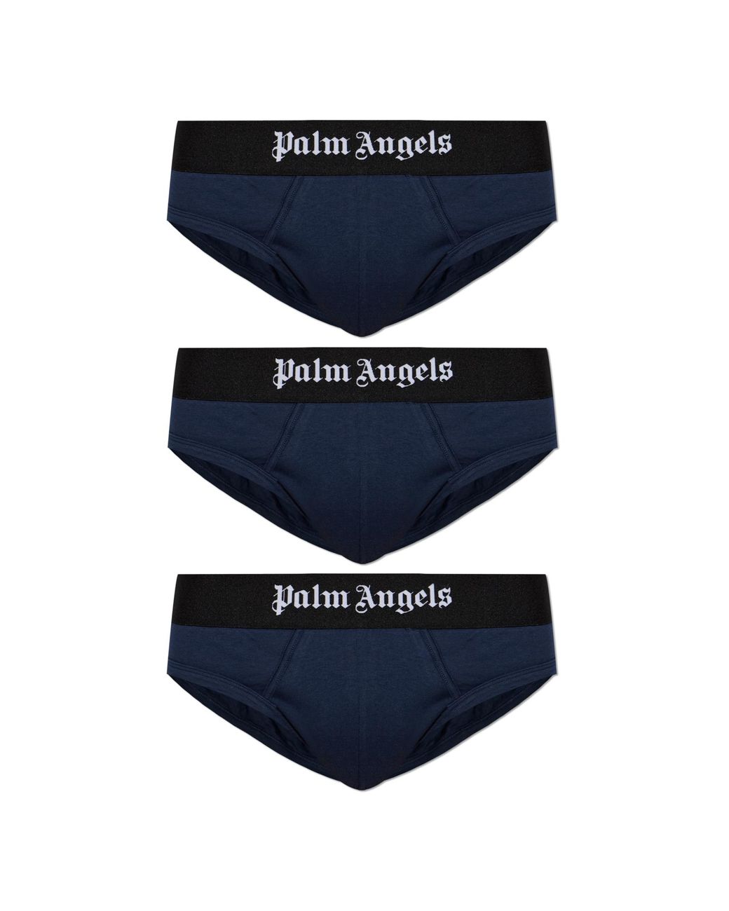 Palm Angels Blue Three-Pack Of Briefs With Logo for men