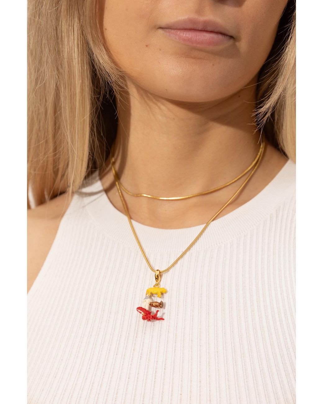 Marni White Pendant With A Letter