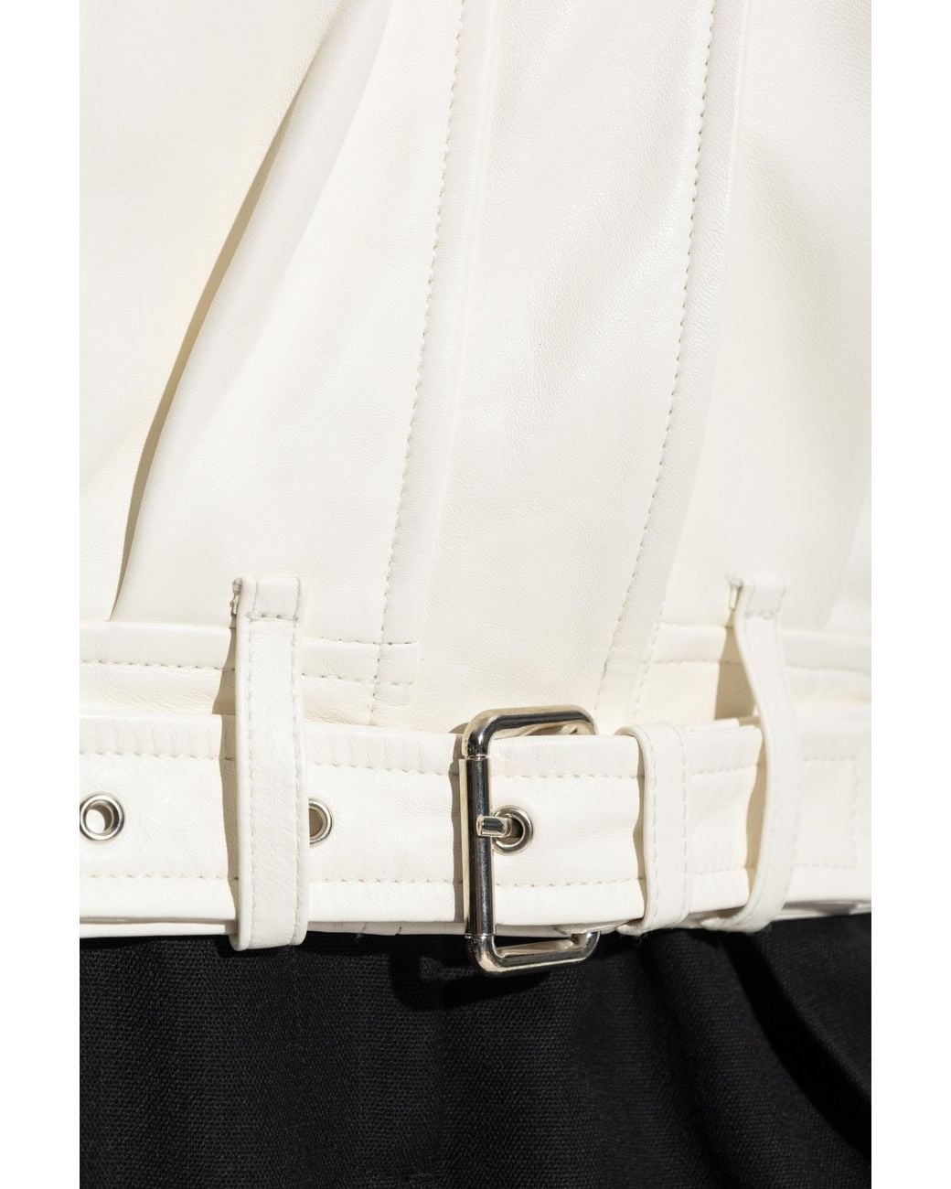 IRO White Leather Jacket "Manka"