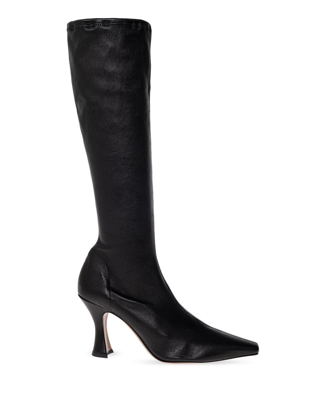 Neous Black Heeled Boots 'Ran Underknee'