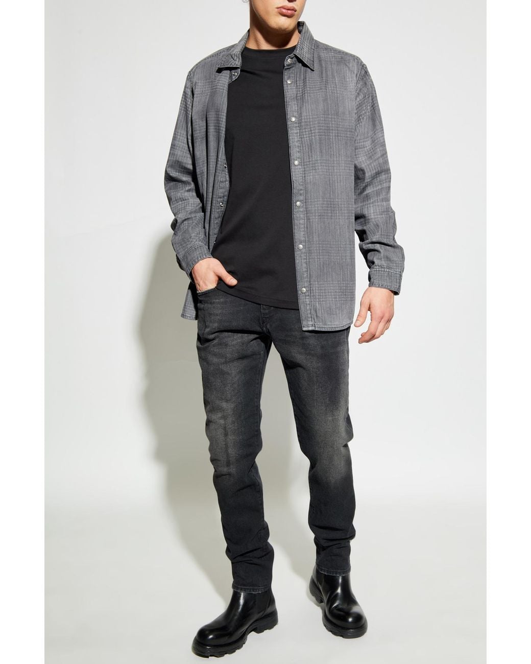 DIESEL Black T-Shirt 'T-Adjust-Met' for men