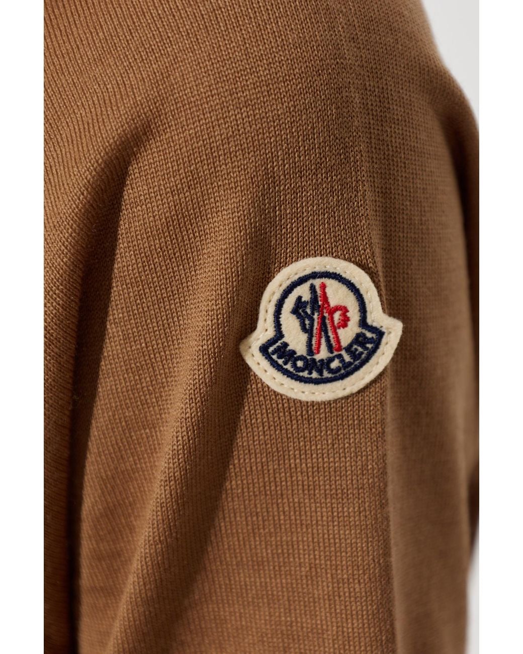 Moncler Brown Wool Top With A Crew Neckline