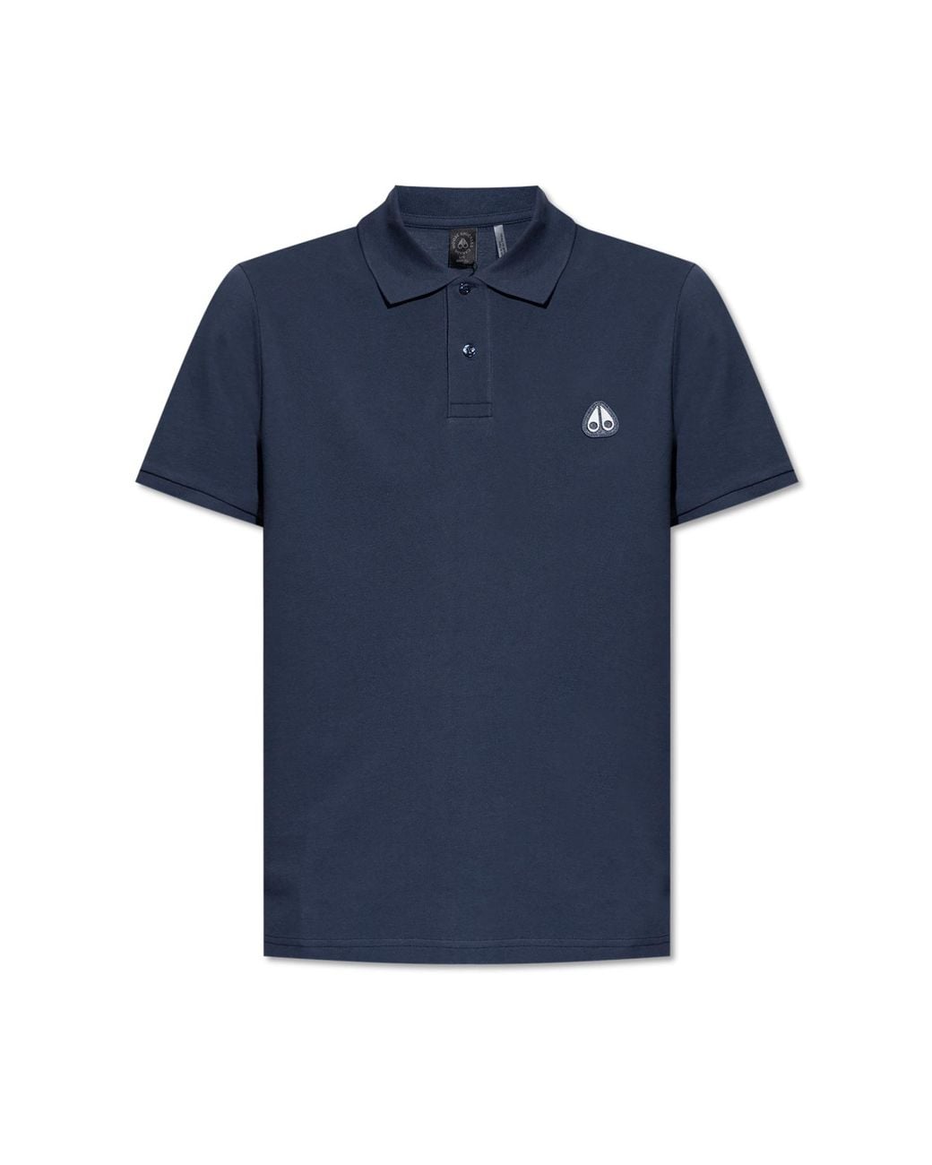 Moose Knuckles Blue Polo With Logo Patch for men