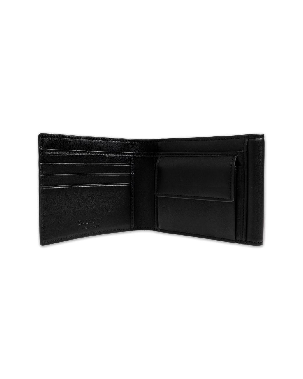 Balmain Black Leather Wallet With Logo for men