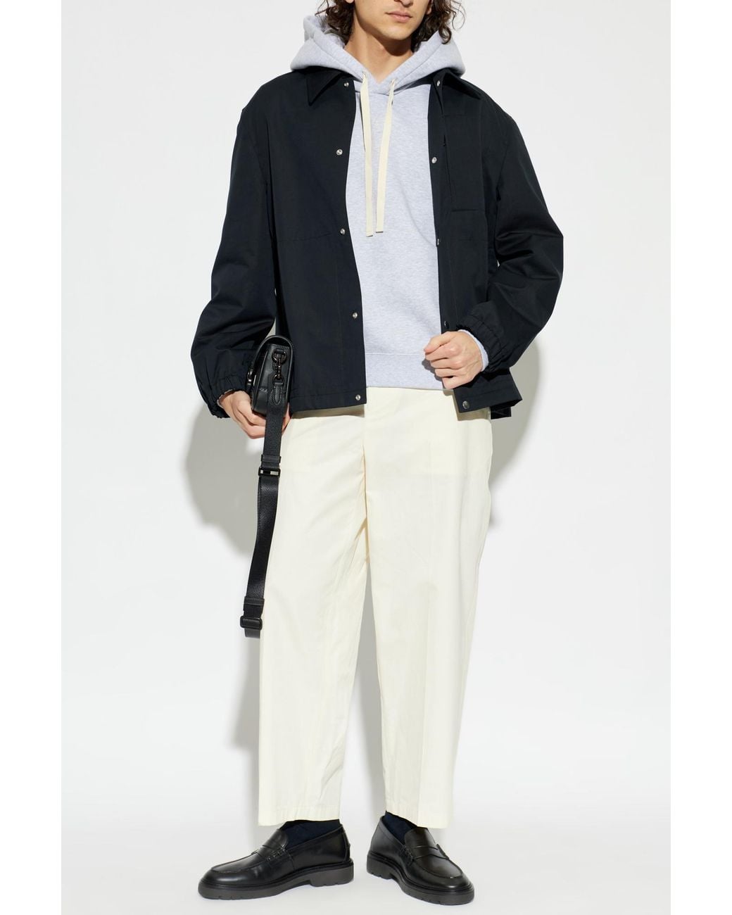 Jil Sander White Hoodie for men